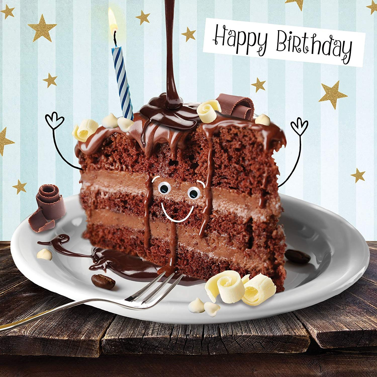 Funny Happy Birthday Cakes
 Funny Chocolate Cake Birthday Card 3D Goggly Moving Eyes