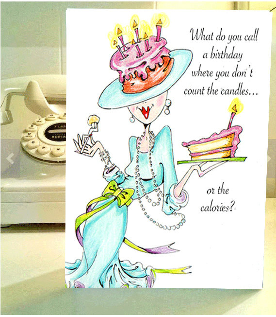 Funny Old Lady Birthday Cards
 Funny Birthday card funny women humor greeting cards for her
