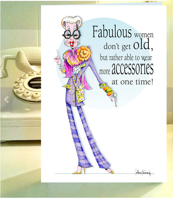 Funny Old Lady Birthday Cards
 Iris Apfel Funny Woman Humor card Iris Apfel card