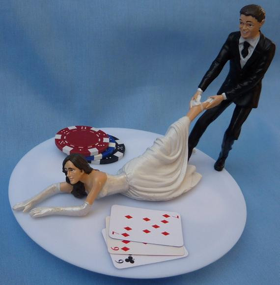 Funny Wedding Cake Toppers
 Wedding Cake Topper Poker Blackjack Card Playing Bride by
