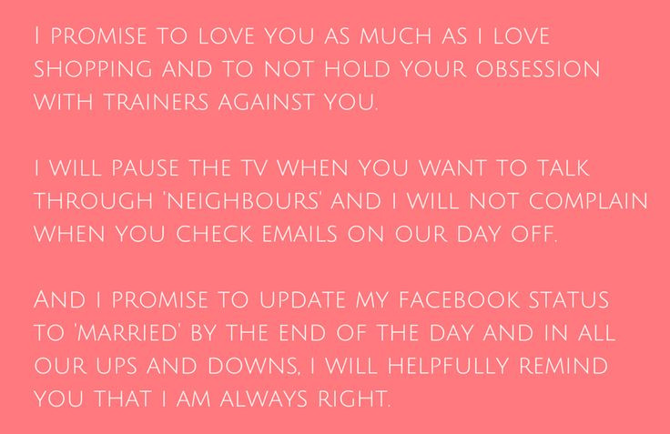Funny Wedding Vows
 Funny Wedding Vows Make Your Guests Happy cry