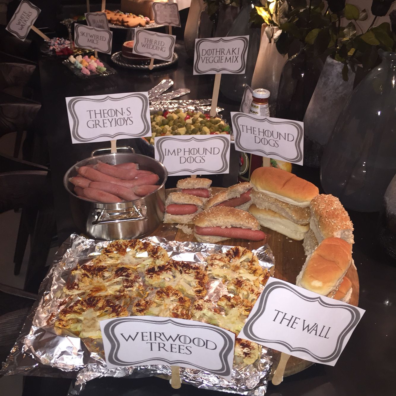 Game Of Thrones Party Food Ideas
 Game of thrones themed dinner party Hound dogs Imp hound