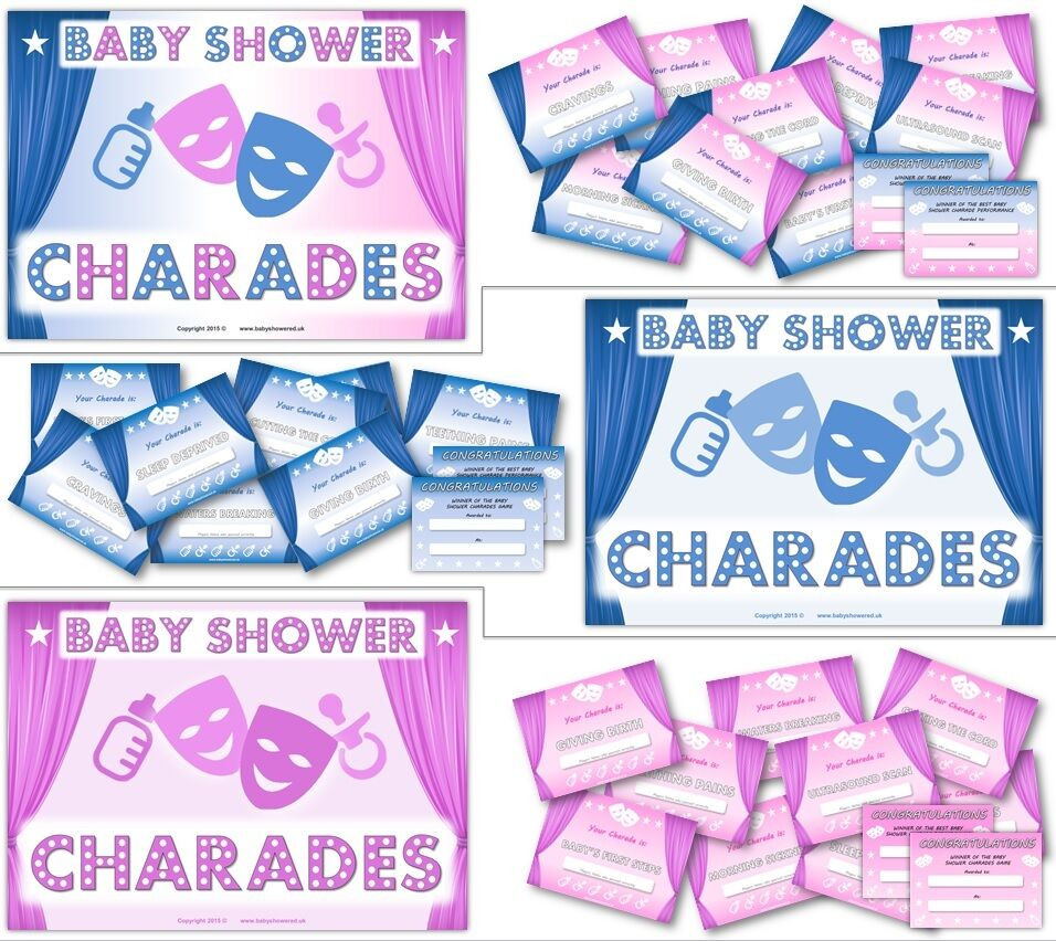 Games For Baby Shower Party
 Baby Shower Party Games BABY SHOWER CHARADES Boy Girl