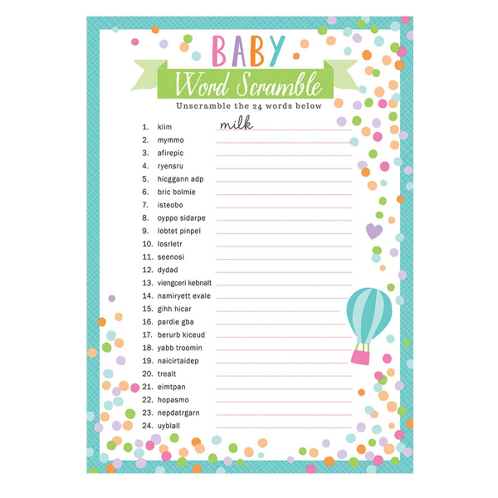 Games For Baby Shower Party
 24 x sheets Baby Shower Word Scramble Party Games Uni