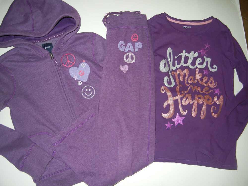 Gap Kids Gift Cards
 Gap Kids Purple Love Hoo Sweatshirt Glitter Top Yoga