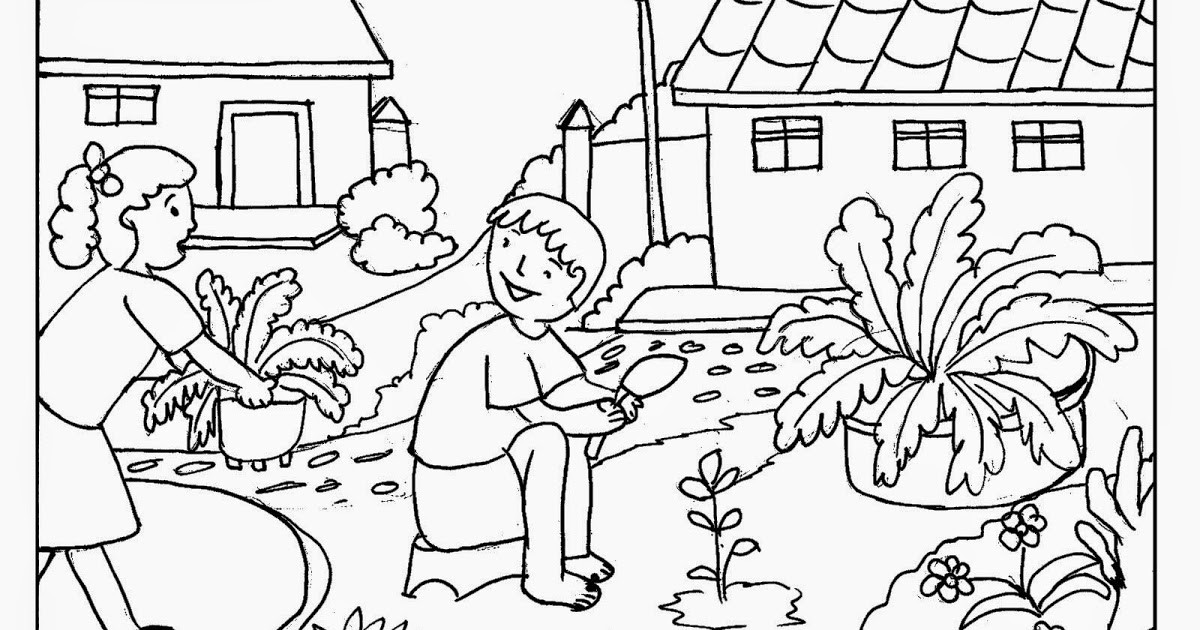Garden Coloring Pages For Kids
 Gardening Coloring Pages for Kids