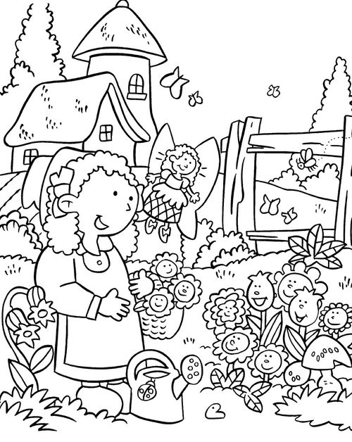 Garden Coloring Pages For Kids
 Garden Flower Colouring Pages For Children Disney