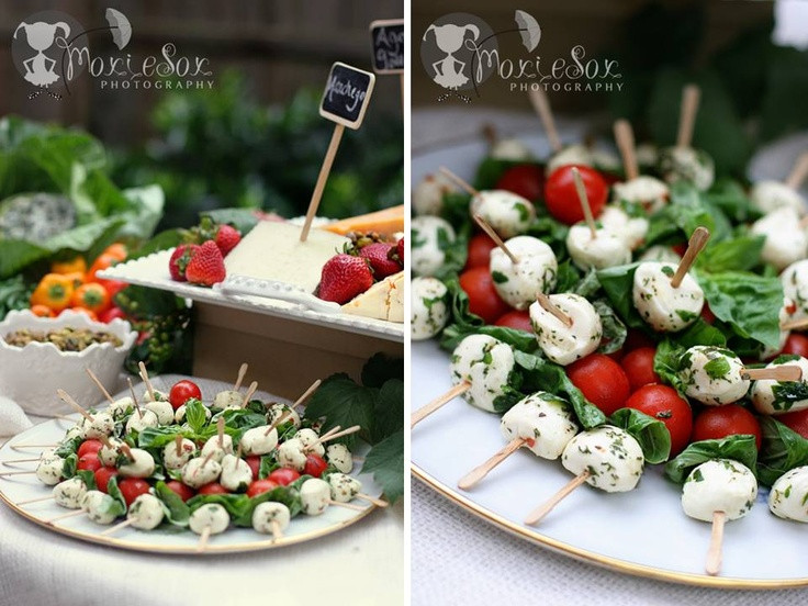 Garden Party Food And Drink Ideas
 for caprese skewers toss the mozzarella in an herbed