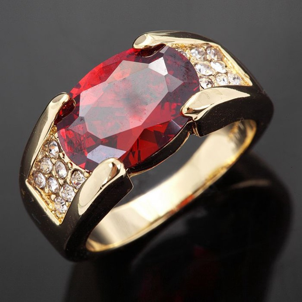 Garnet Wedding Rings
 New Fashion women Luxury Jewelry Imitated Red Garnet