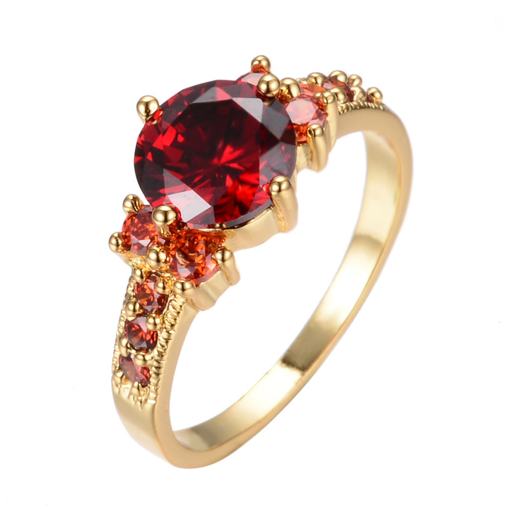 Garnet Wedding Rings
 5 80 ct Red Ruby Garnet Wedding Ring 10KT Yellow Gold