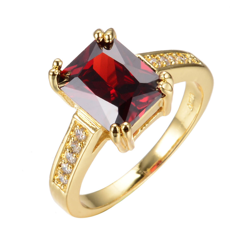 Garnet Wedding Rings
 Size 6 7 8 9 10 Ruby Garnet Wedding Rings Lady s 10K