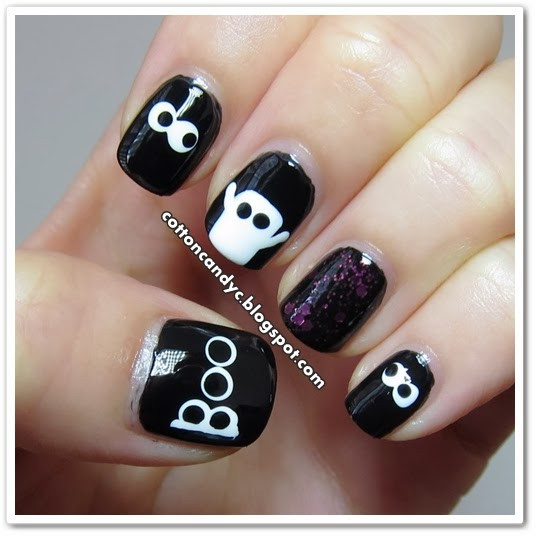 Ghost Nail Designs
 Cotton Candy Blog Tutorial Halloween Ghost Nail Art