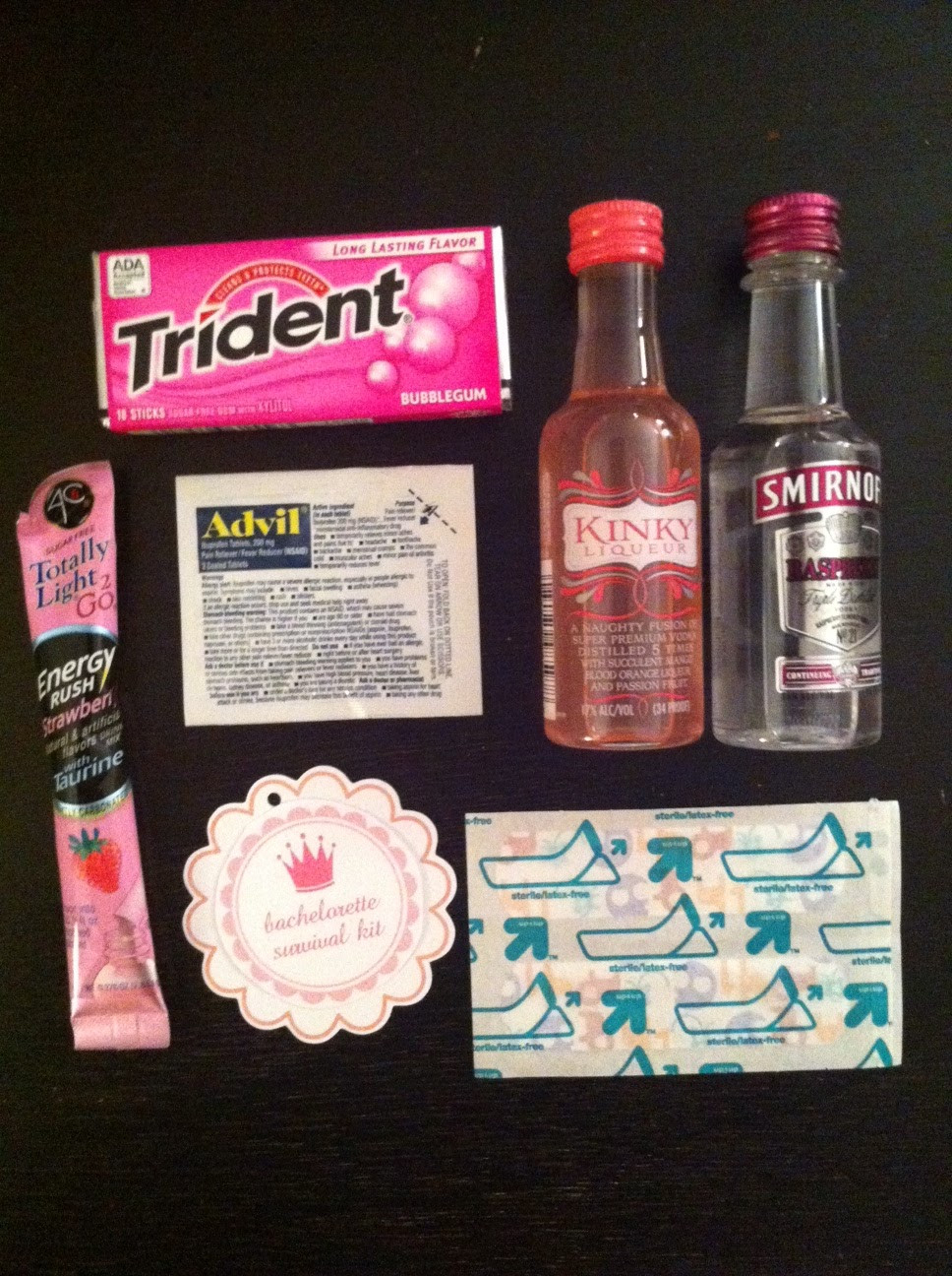 Gift Bag Ideas For Bachelorette Party
 Just Lovely Bachelorette Survival Kits