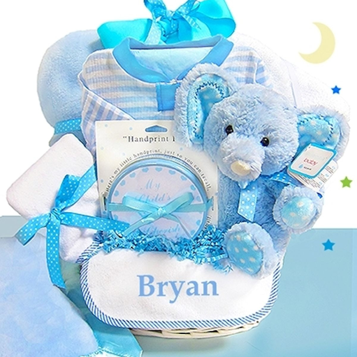Gift Baskets For Baby Boy
 Baby Boy Gift Basket Blue Elephant