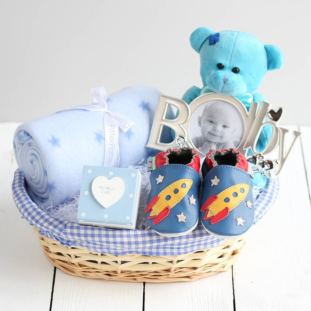 Gift Baskets For Baby Boy
 deluxe boy new baby t basket by snuggle feet