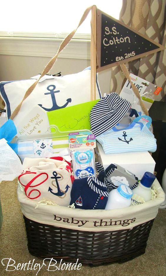 Gift Baskets For Baby Boy
 Nautical Baby Shower Gift Basket
