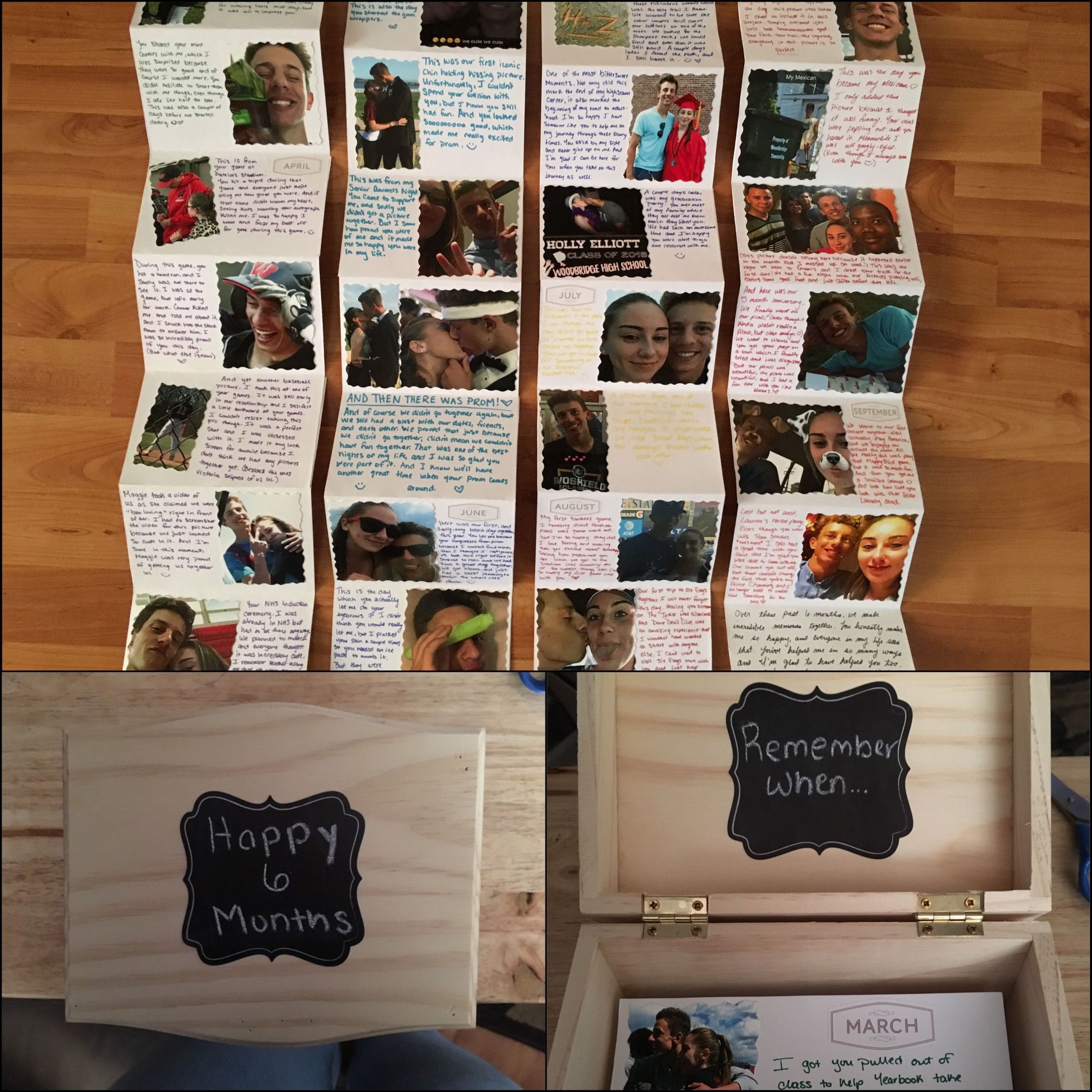 Gift Box Ideas For Girlfriend
 6 month t for my boyfriend I used chalk board stickers