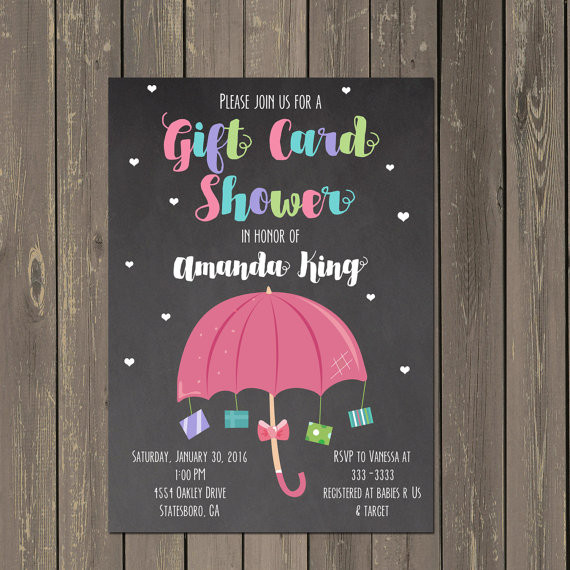 Gift Cards Baby Shower
 Gift Card Baby Shower Invitation Baby Sprinkle Invitation