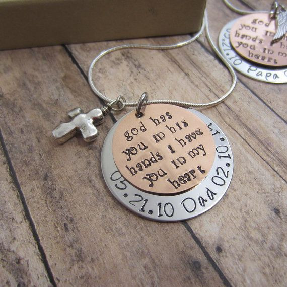 Gift For Child Who Lost Father
 Memorial Necklace funeral t In Memory of Son by
