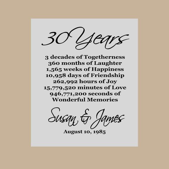 Gift Ideas For 30Th Anniversary
 30th Anniversary Gift Pearl Anniversary Personalized 30th
