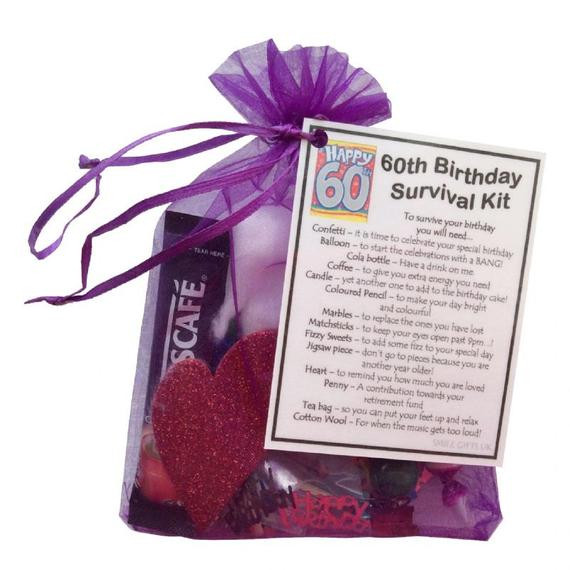 Gift Ideas For 60th Birthday
 60th Birthday Survival Kit 60th Gift Gift for by SmileGiftsUK