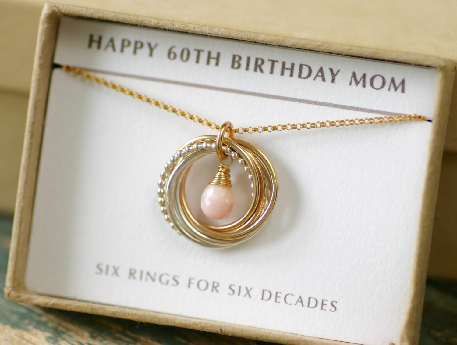Gift Ideas For 60th Birthday
 60th birthday ts for women pink opal necklace gold jewelry