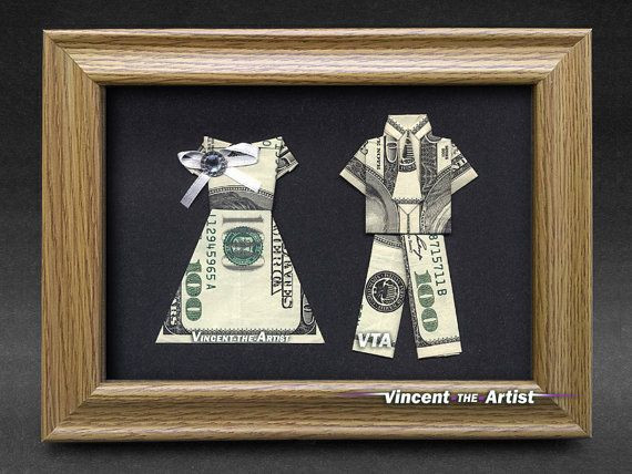 Gift Ideas For A Wedding
 Beautiful BRIDE GROOM Money Gift Made with three $100