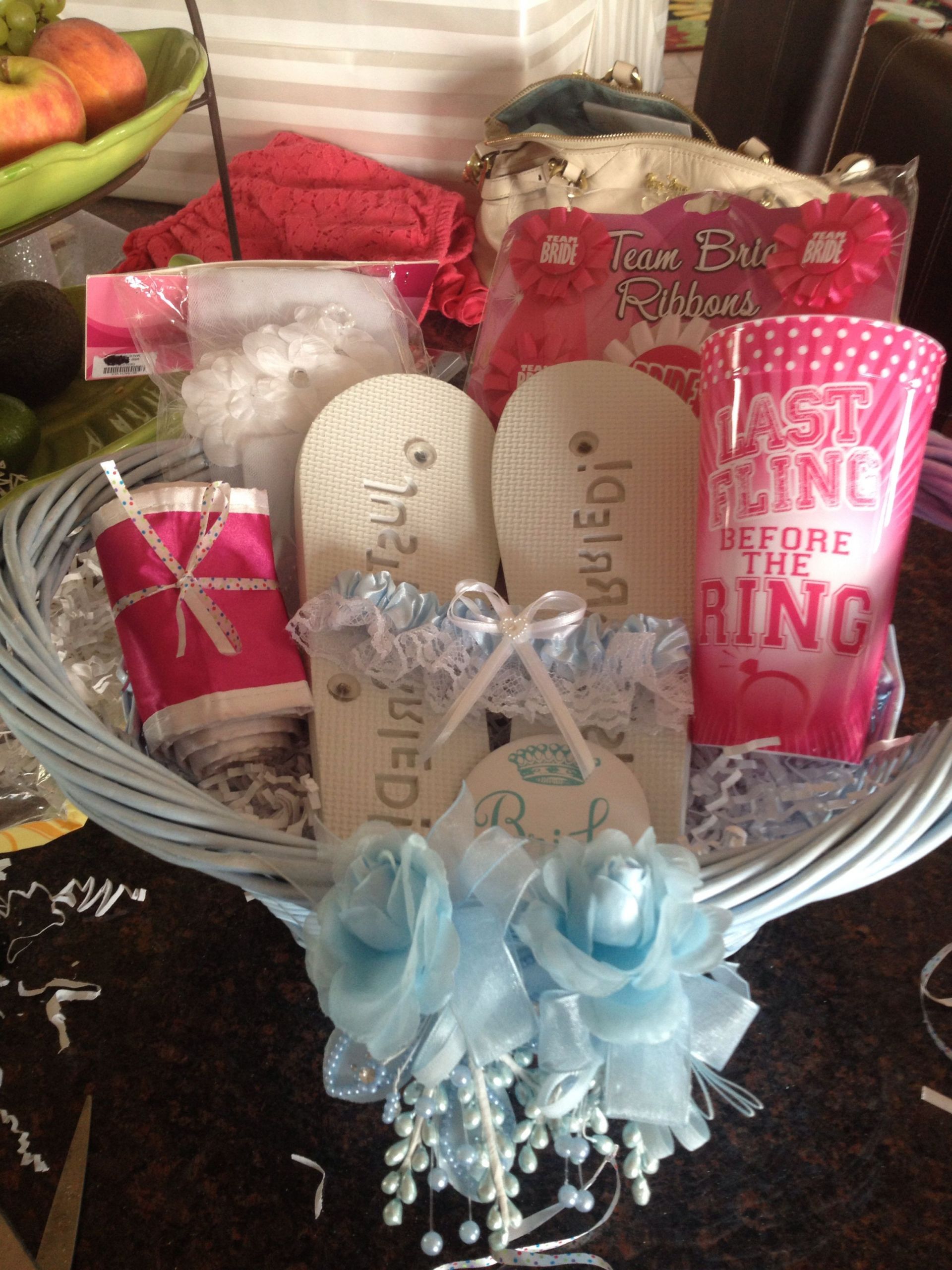 Gift Ideas For A Wedding
 Cute t for bridal shower Gift basket for bride