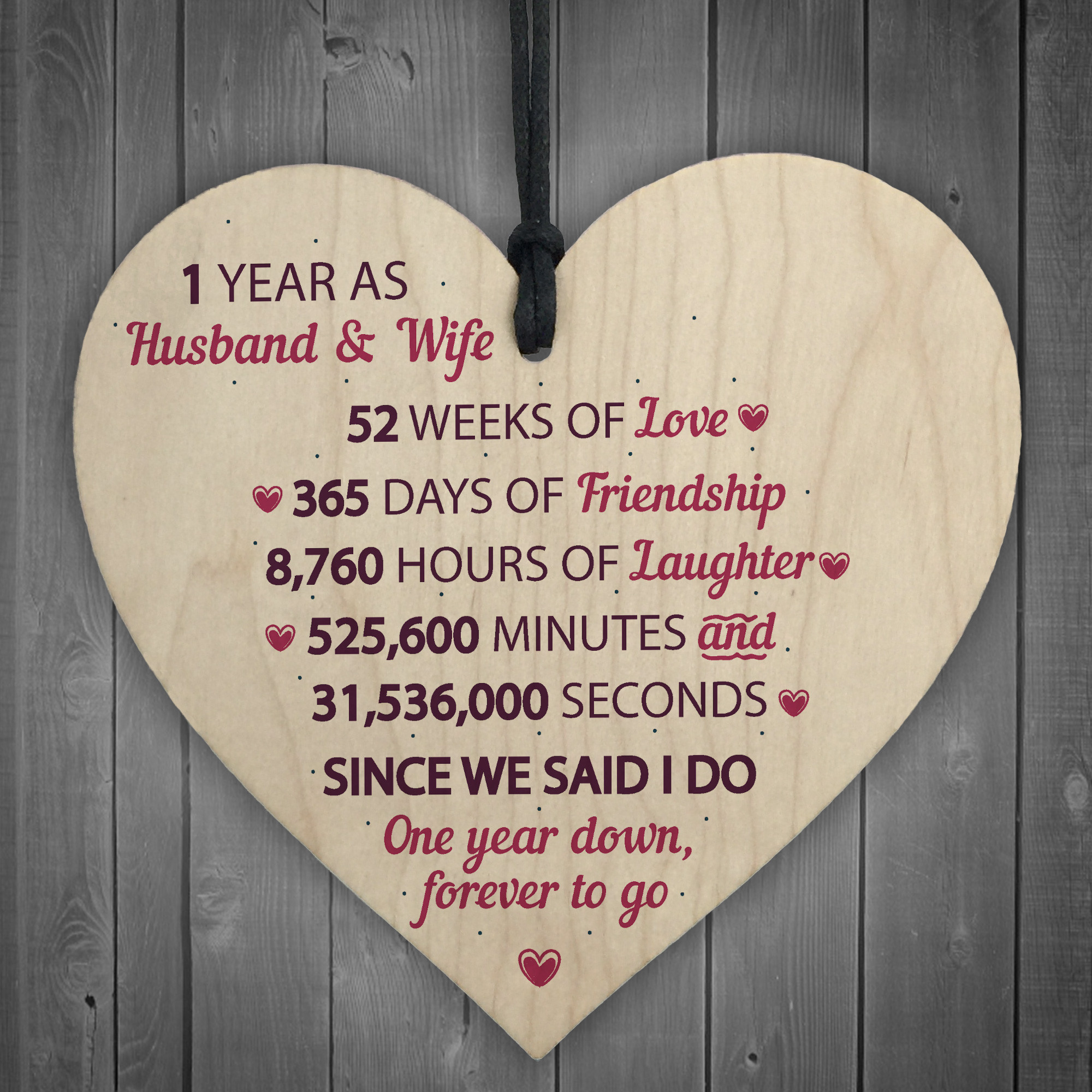 Gift Ideas For Anniversary For Her
 1st Wedding Anniversary Gift Wooden Heart First Wedding