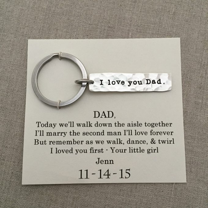Gift Ideas For Father Of The Bride
 Gift Idea for Father of the Bride Keychain with Hand