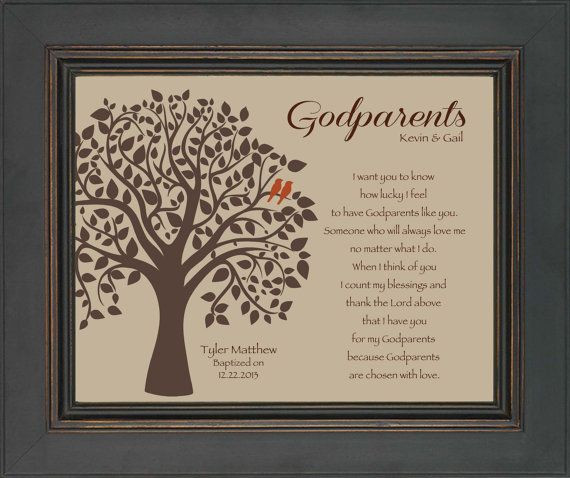 Gift Ideas For Godmother
 GODPARENTS custom t 8x10 Print Personalized t