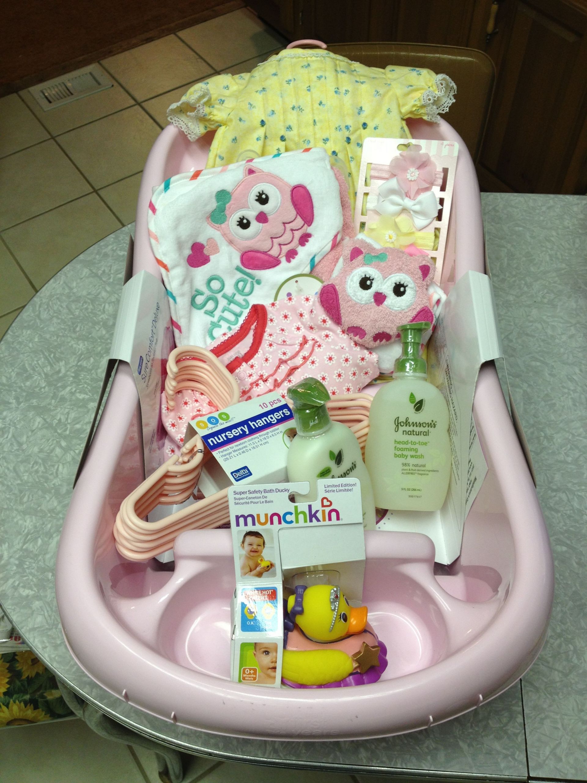 Gift Ideas For New Baby Girl
 Baby girl bathtub t basket