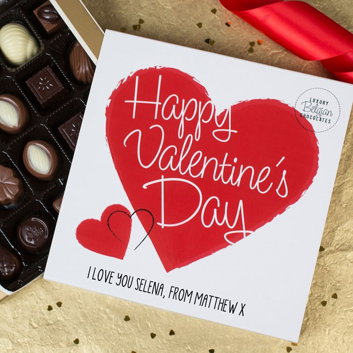 Gift Ideas For Valentines Day Uk
 Personalised Happy Valentines Day Belgian Chocolates