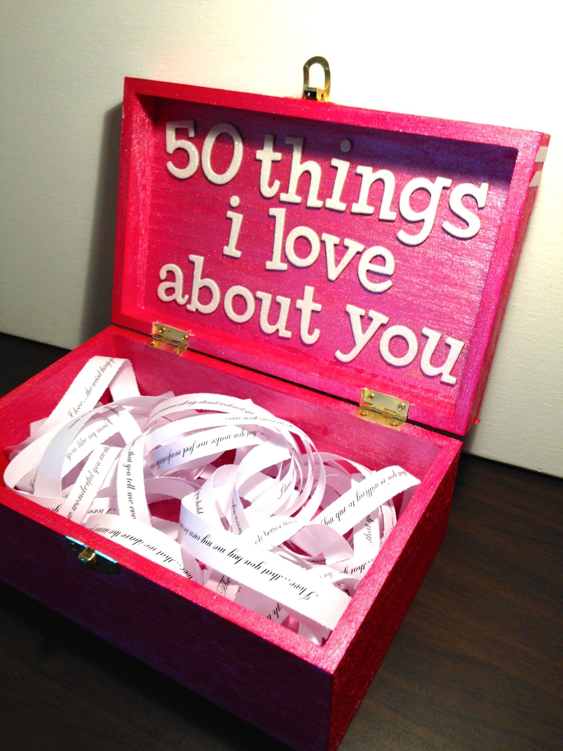 Gift Ideas To Make For Girlfriend
 Boyfriend Girlfriend t ideas for birthday valentine s or just a random t A box with 50
