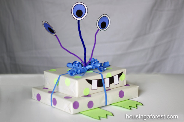 Gift Wrapping Ideas For Kids
 Monster Gift Wrapping