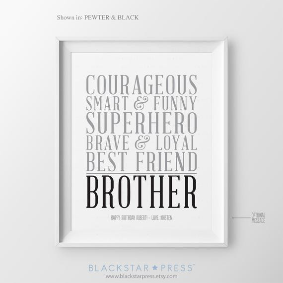 Gifts For Brothers Birthday
 Christmas Gift for Brother Personalized Gift for by
