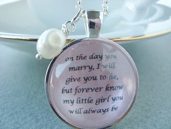 Gifts For Daughter On Wedding Day
 Father to Daughter bridal pendant from SweetlySpokenJewelry on