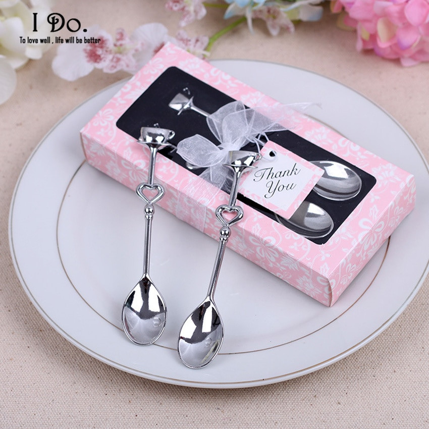 Gifts For Wedding Guests
 Free Shipping Couple Coffee Spoon Wedding Favors And Gifts