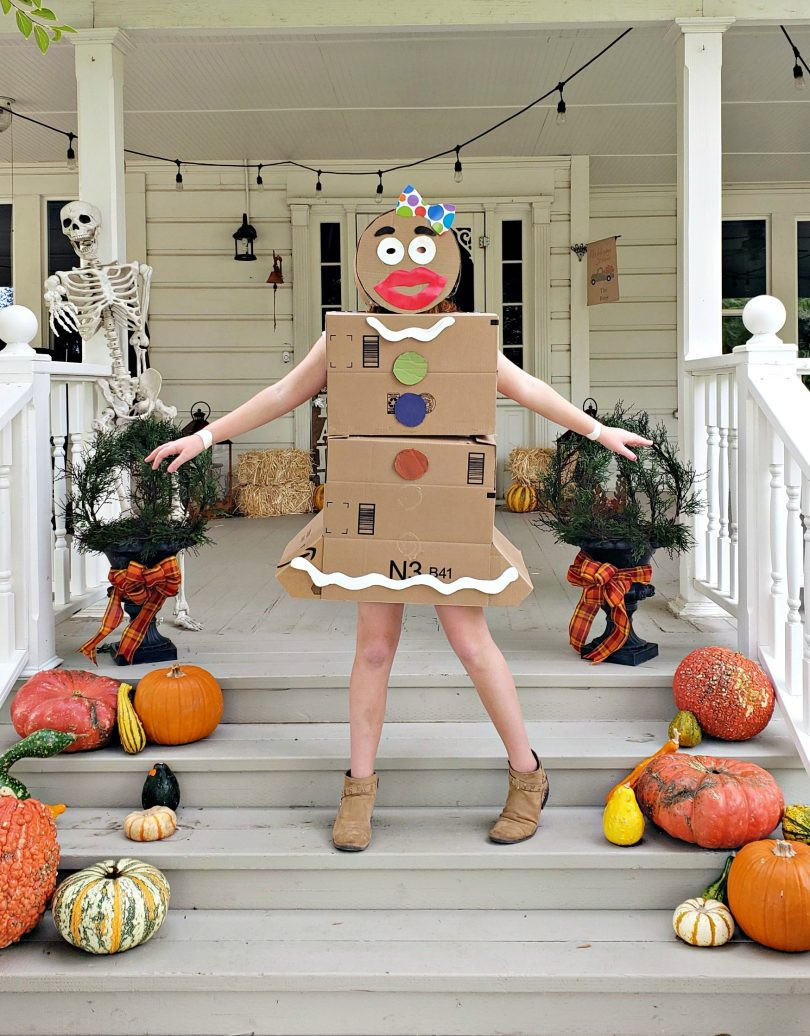 Gingerbread Man Costume DIY
 DIY Gingerbread Woman Costume from Boxes Clever Housewife