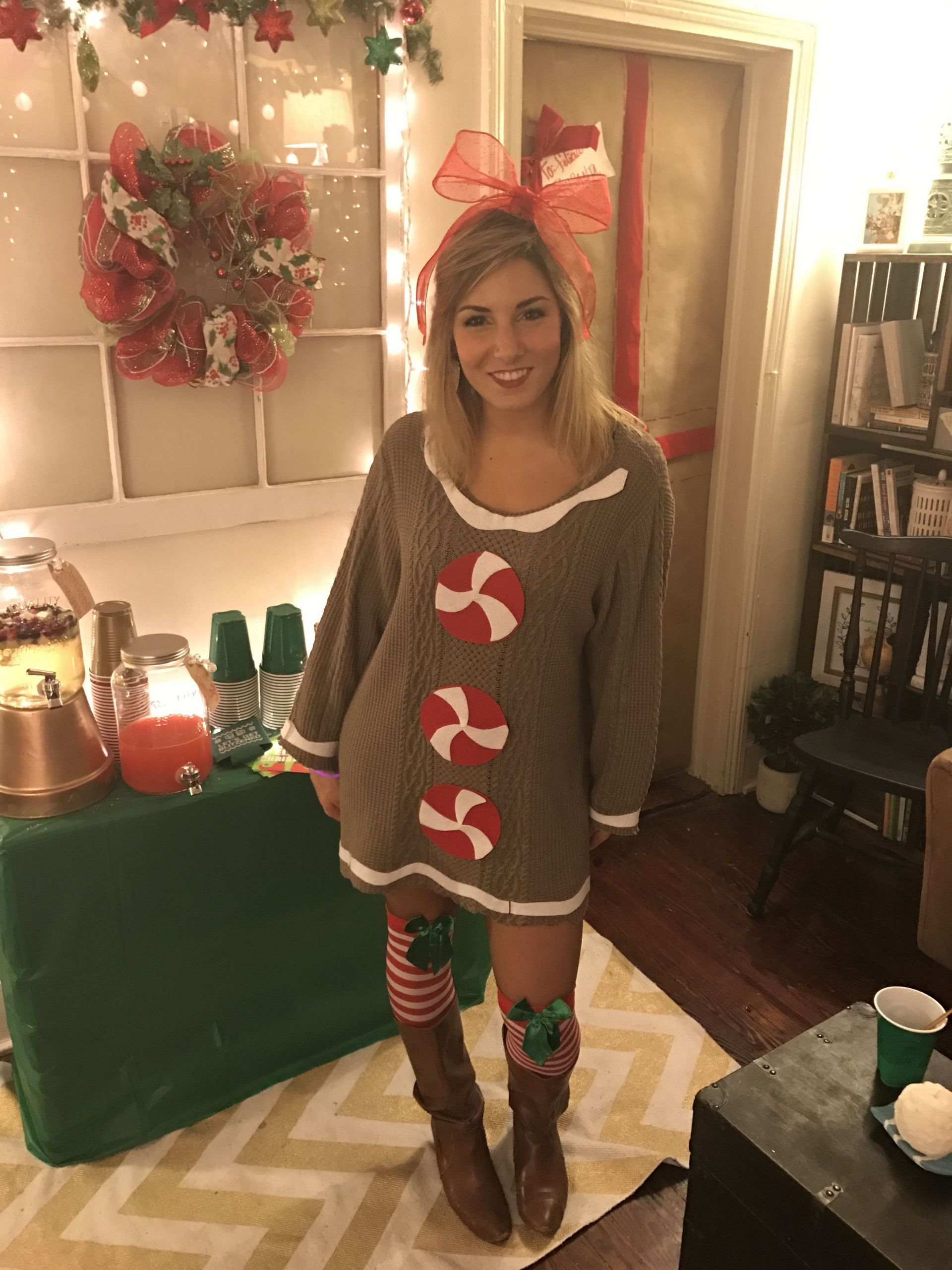 Gingerbread Man Costume DIY
 Christmas party outfit Gingerbread man costume