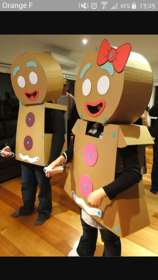 Gingerbread Man Costume DIY
 Déguisements en carton petit biscuit shrek