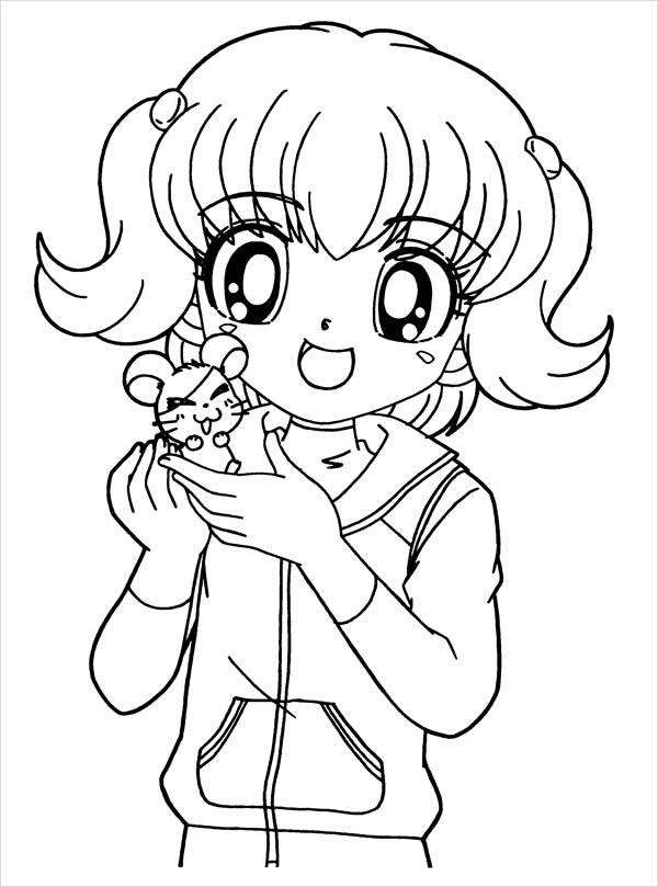 Girl Printable Coloring Pages
 8 Anime Girl Coloring Pages PDF JPG AI Illustrator