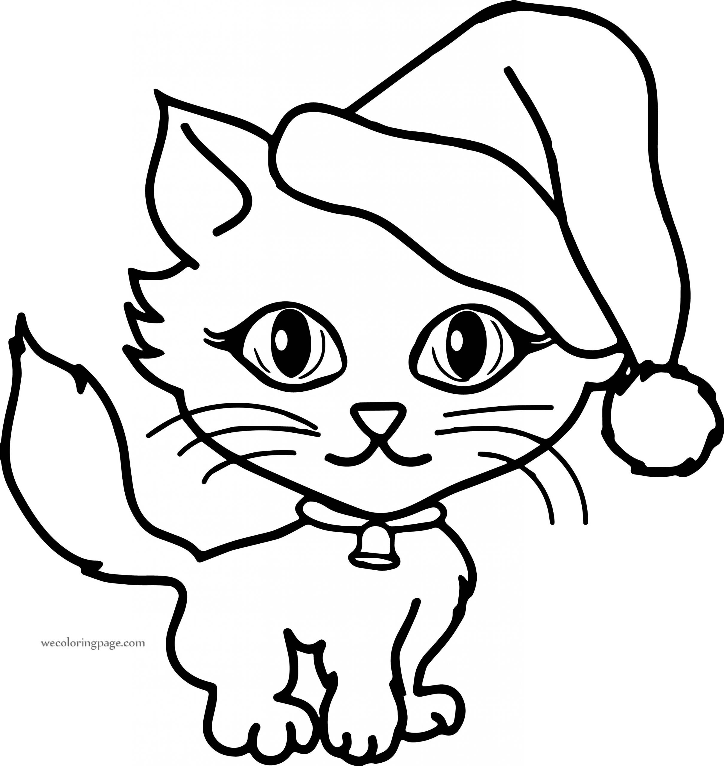 Girls Christmas Coloring Pages
 Christmas Girl Cat Coloring Page