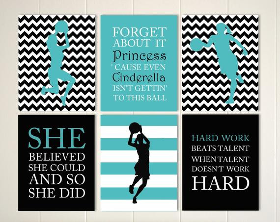 Girls Motivational Quotes
 Inspirational quote art girls quotes wall art basketball