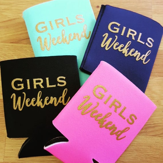 Girls Trip Gift Ideas
 Girls Weekend Can Cooler in multiple colors Can be