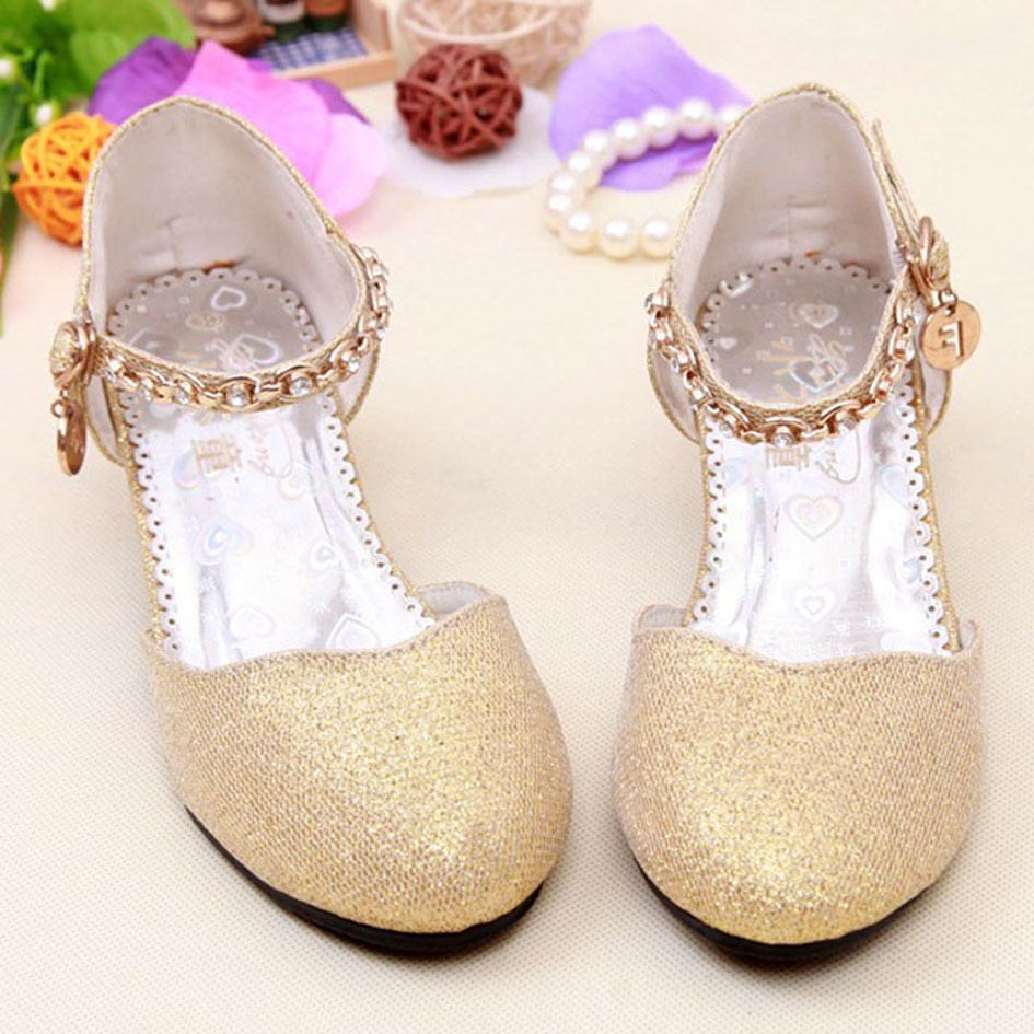 Girls Wedding Dress Shoes
 2017 Children Glitter Sandals Kids Girls Wedding Shoes