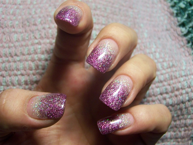 Glitter Fade Nails
 Purple Glitter Fade Nail Art Gallery