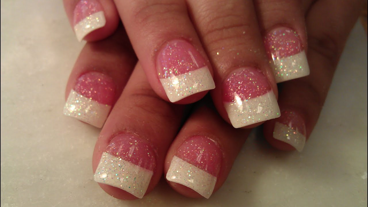 Glitter French Tip Acrylic Nails
 HOW TO SPARKLE GLITTER FRENCH TIP NAILS PART 2