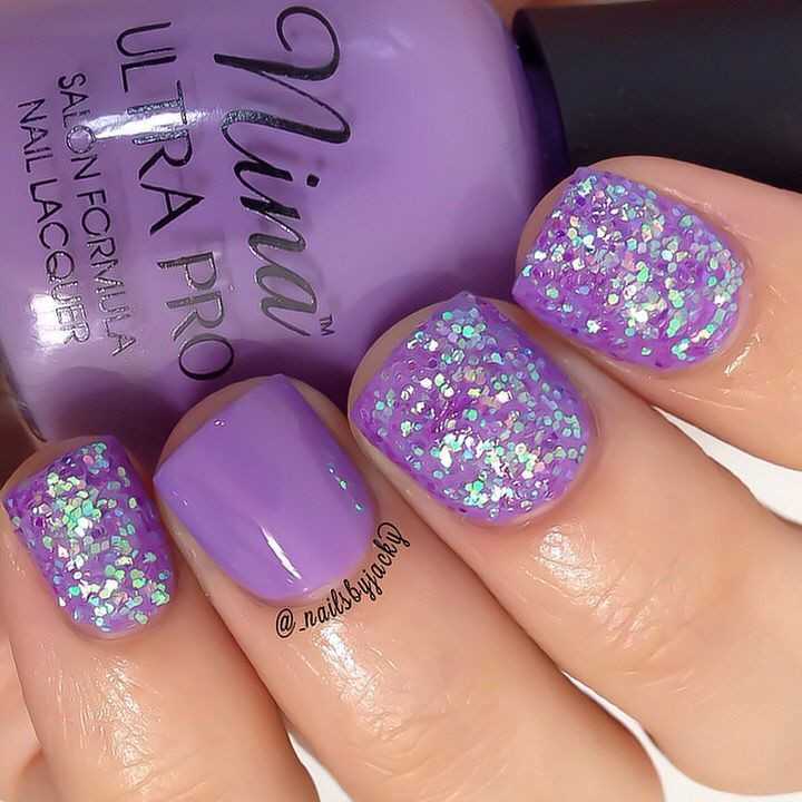Glitter Purple Nails
 60 Cool Purple Glitter Nail Art Design Ideas For Trendy Girls