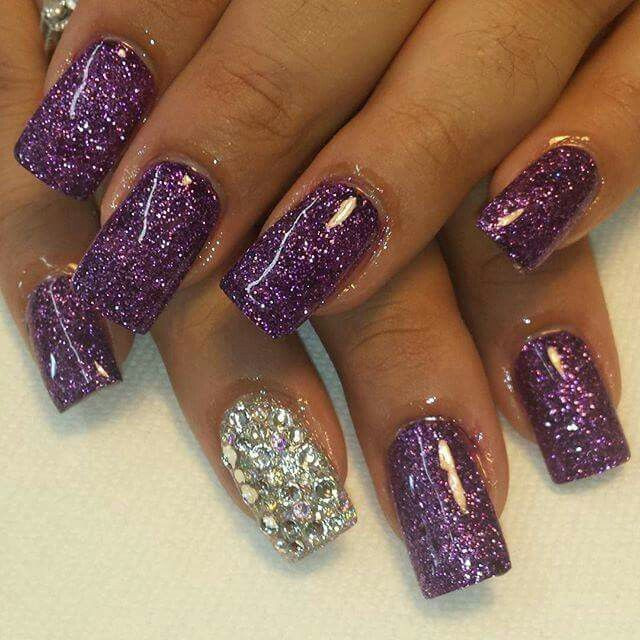 Glitter Purple Nails
 Best 25 Purple glitter nails ideas on Pinterest
